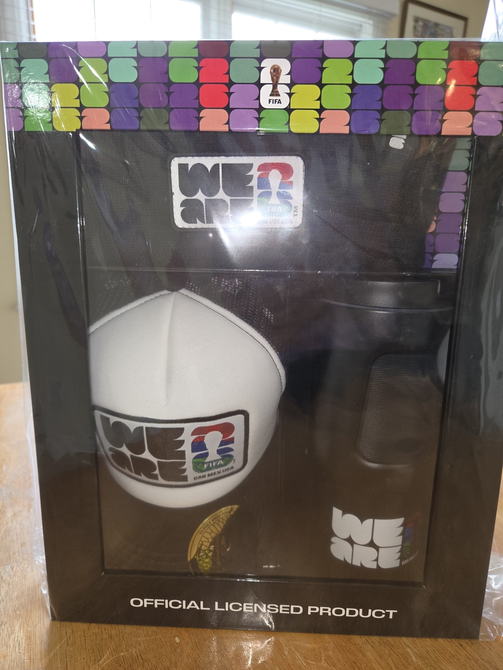 We Are FIFA Official White Party Hat and Drink Tumbler Set